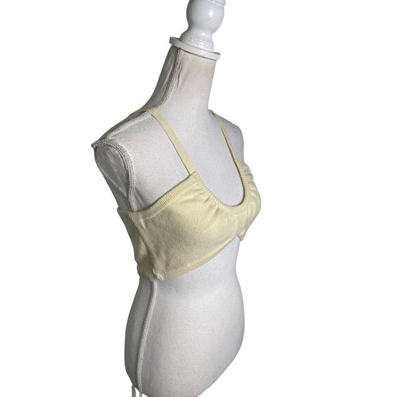 For Love & Lemons Jourdin Tie Crop Top Ivory Womens Size XL - Picture 7 of 12